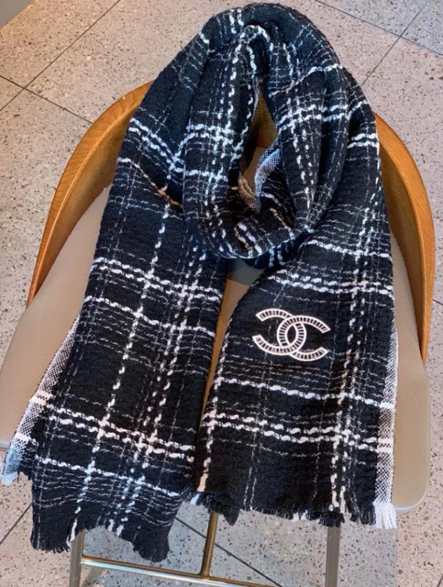 Chanel Tweed Plaid Scarf [4 styles] -2
