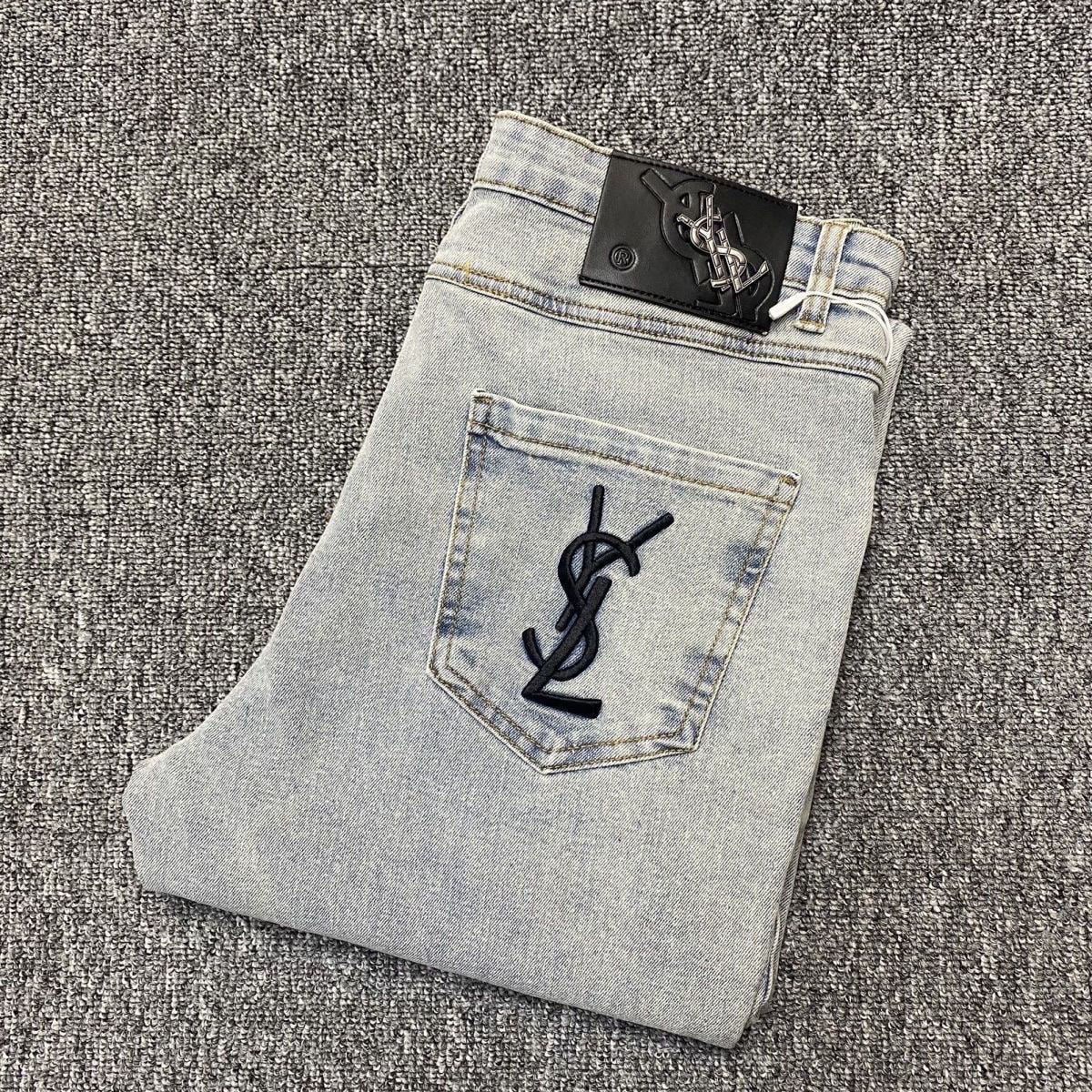 Yves Saint Laurent Monogram Denim Jeans -3