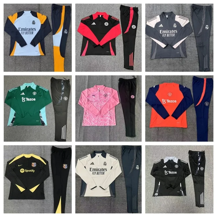 Real Madrid, Bayern Munich, Manchester United, Barcelona Training Jersey & Pants Sets [40 styles]