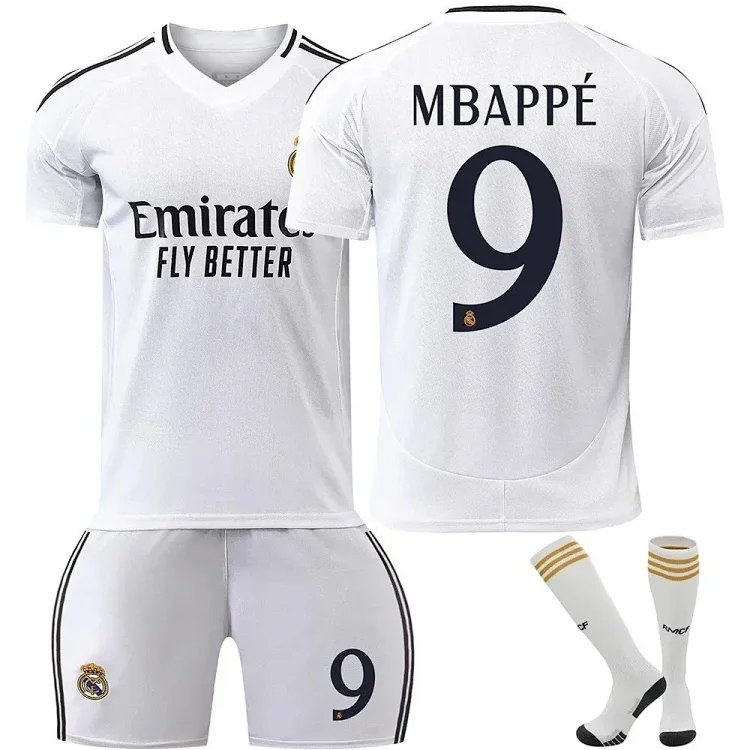 Real Madrid Mbappé 9 Home Jersey Set [5 styles] -3