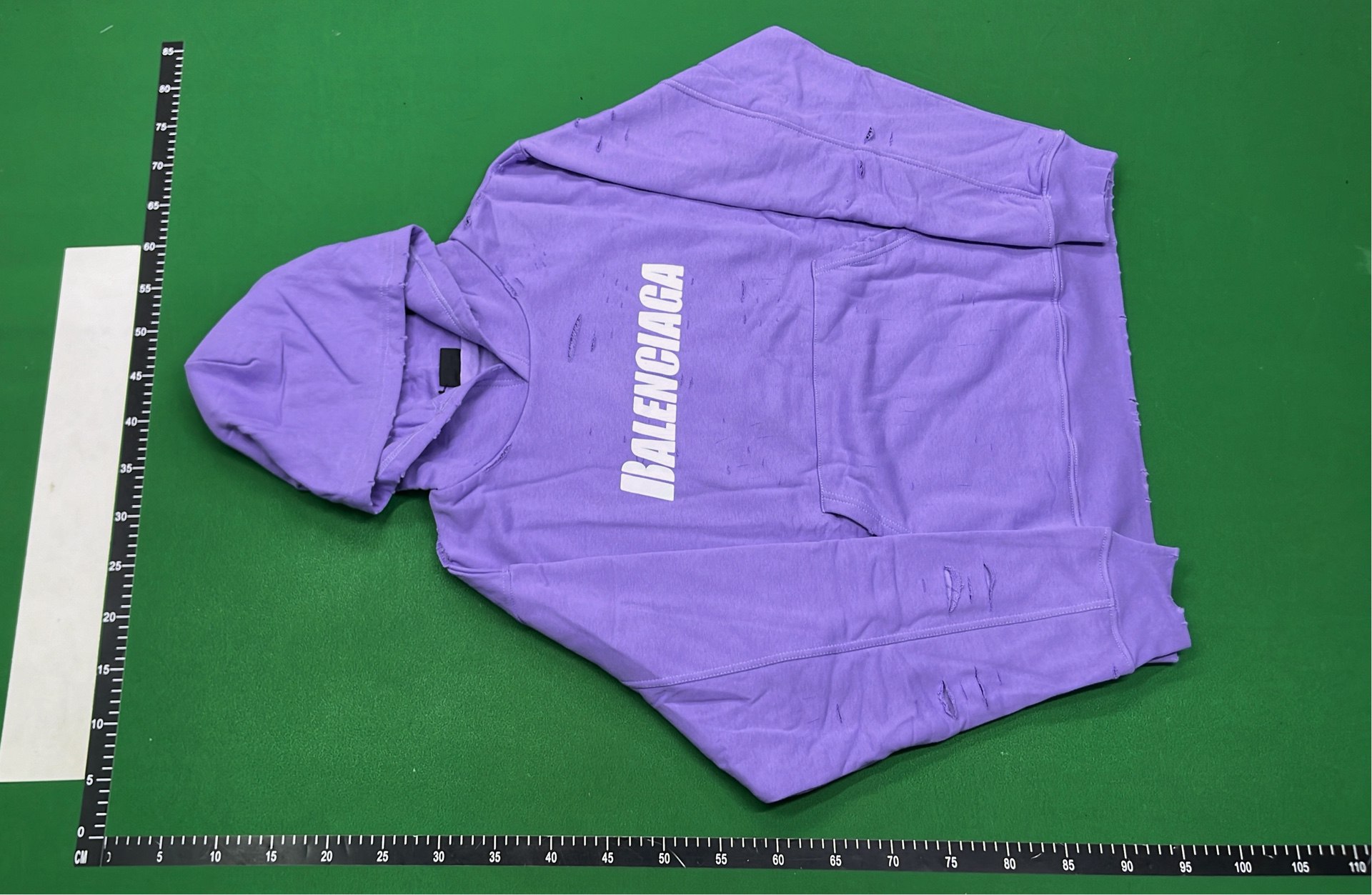 Distressed Green Hoodie with White Logo - Ripped Design [7 styles] -4