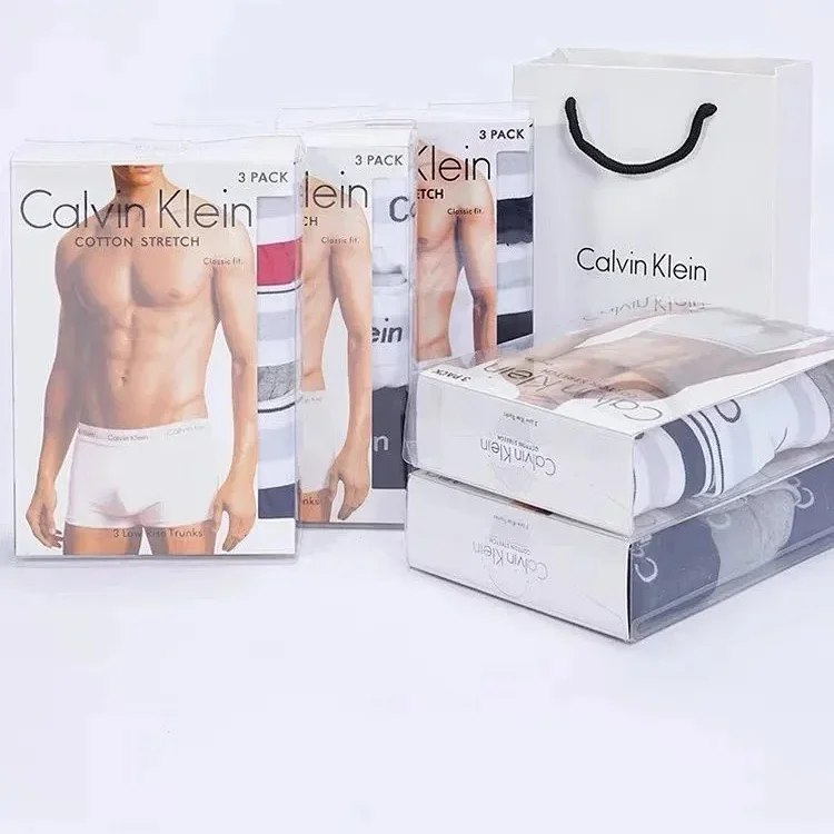 Calvin Klein CK Men's Fashion Solid Color Underwear boxer 3pcs -3