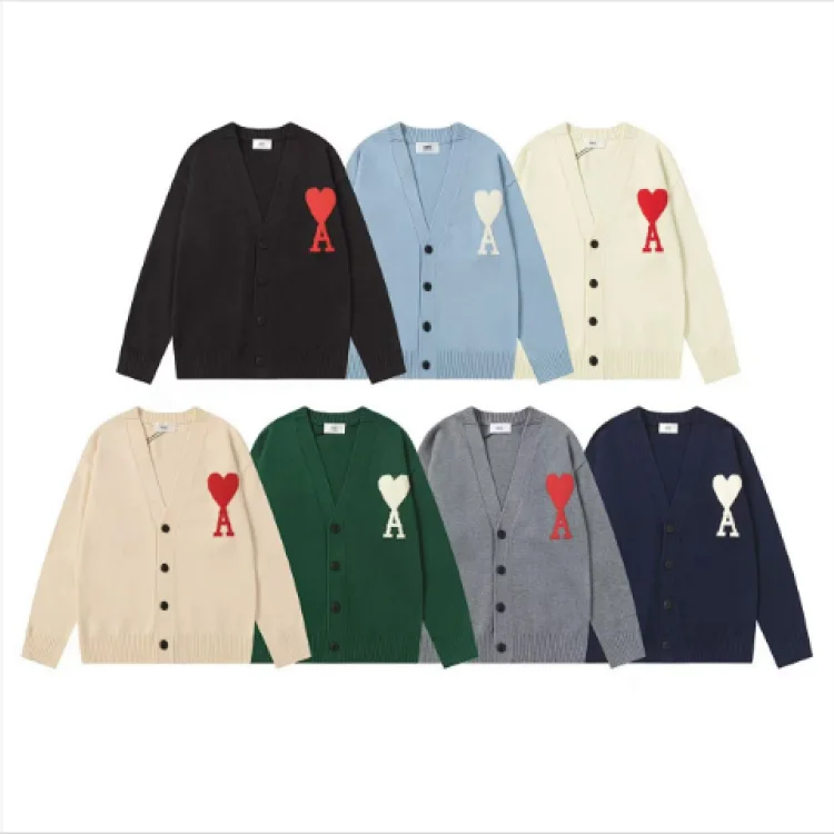 AMI Paris Heart Logo Cardigan 