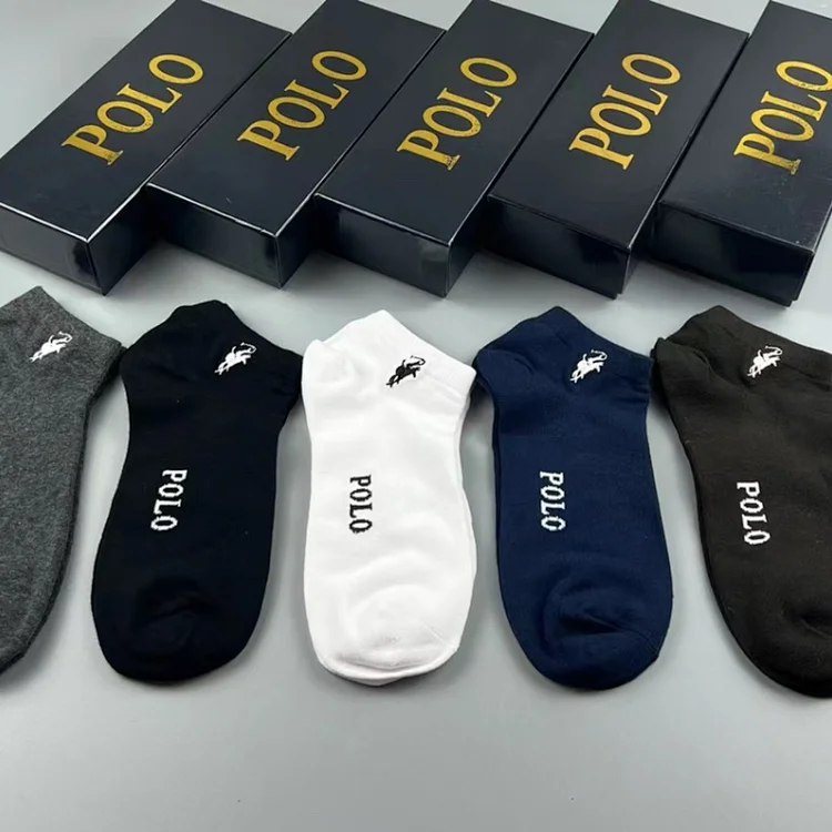 POLO Solid Color Breathable Ankle Socks [5 styles] -3