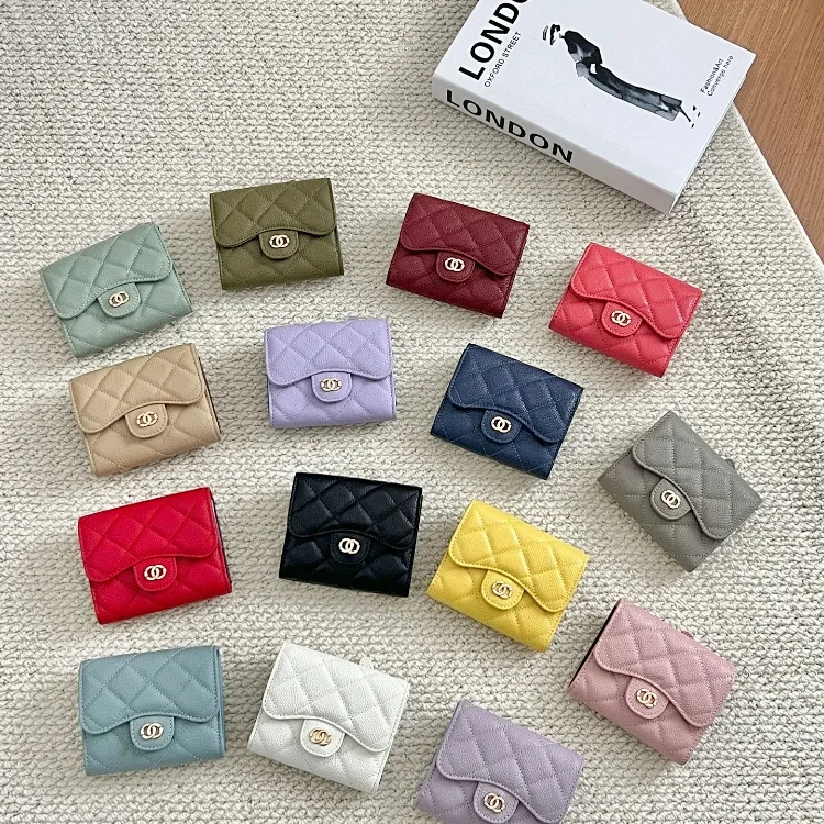 Chanel tri-fold compact quilte