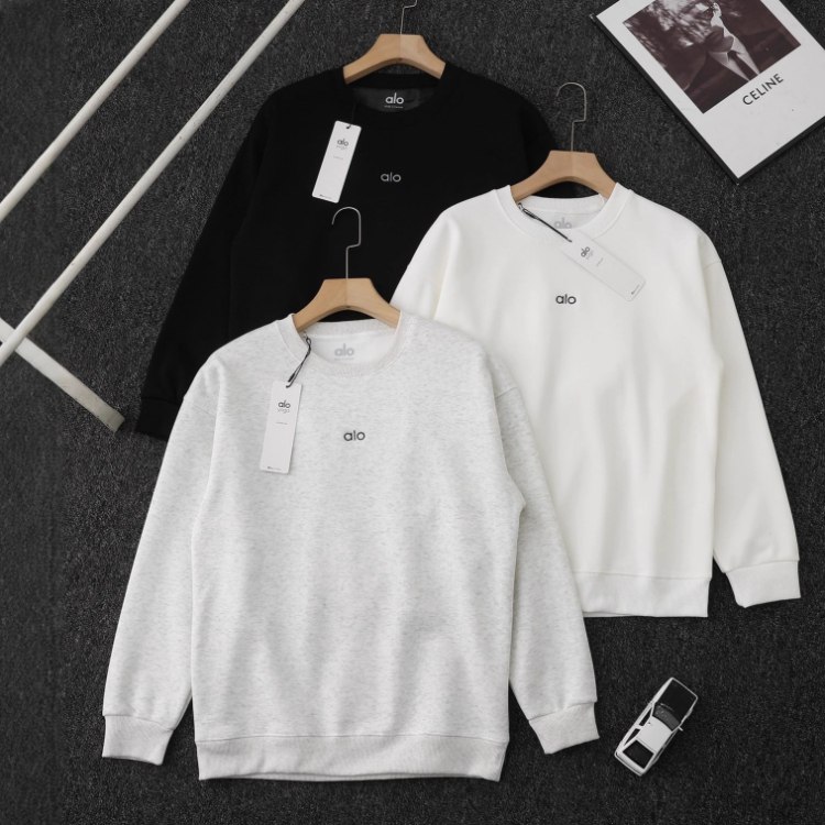 Alo embroidered crewneck sweatshirt with fleece lining -2