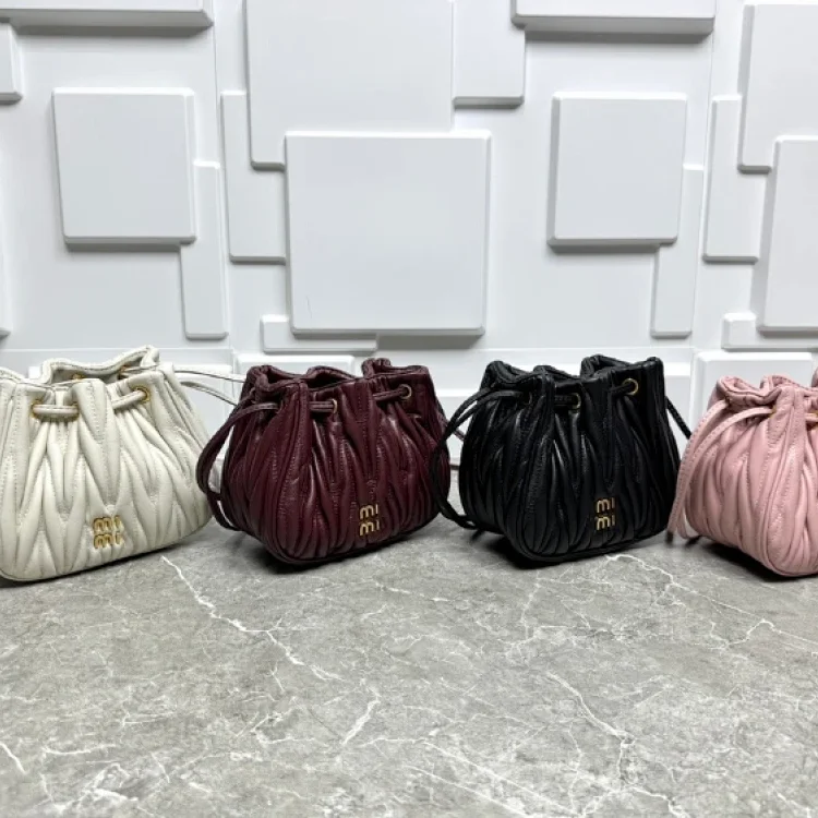 Miu Miu new pleated drawstring bucket bag