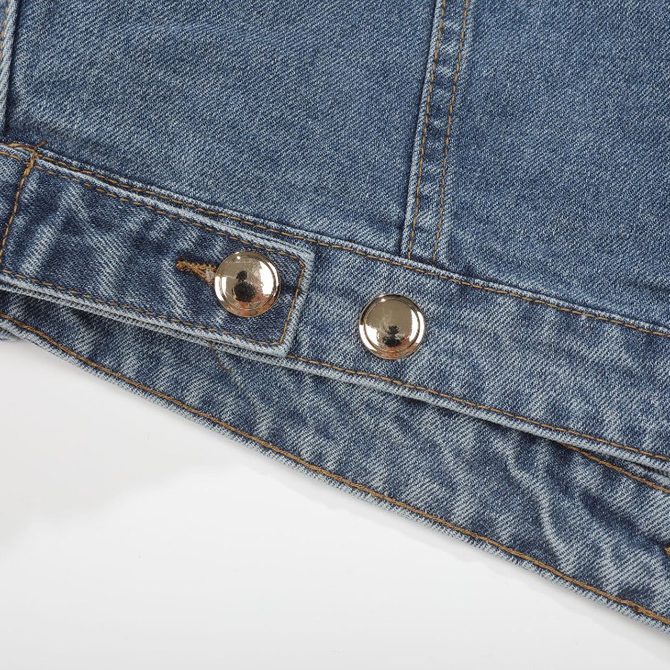 Miu Miu washed blue patchwork denim jacket -4