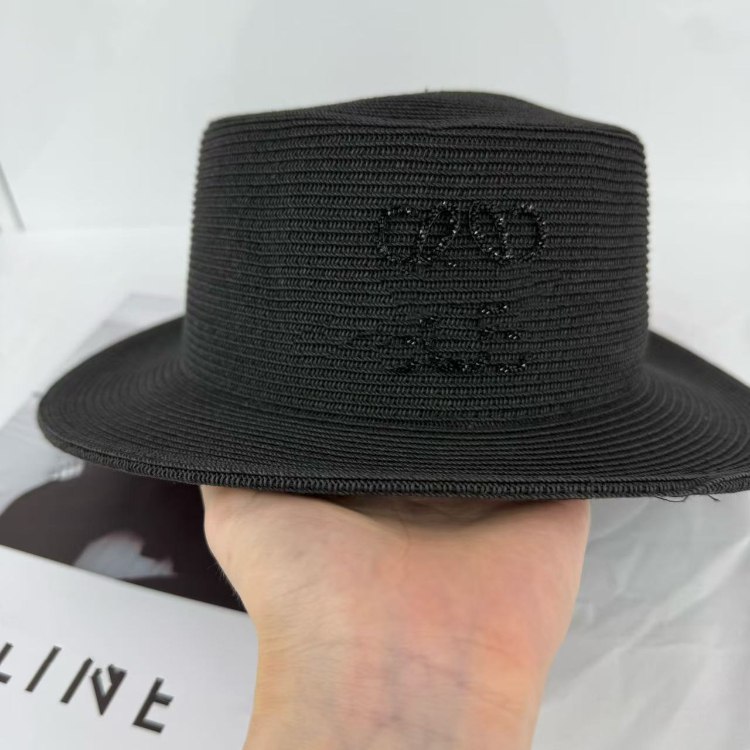 Loewe flat-top straw fisherman hat with sun protection -2