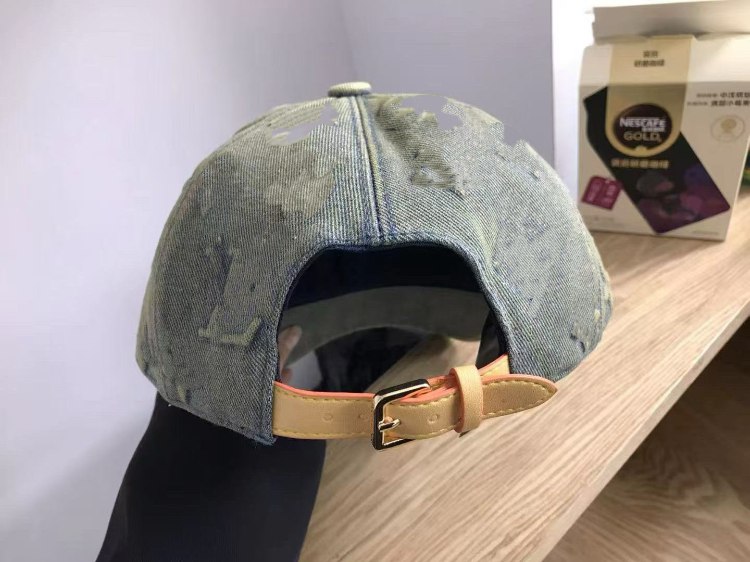Louis Vuitton LV washed denim baseball cap -4