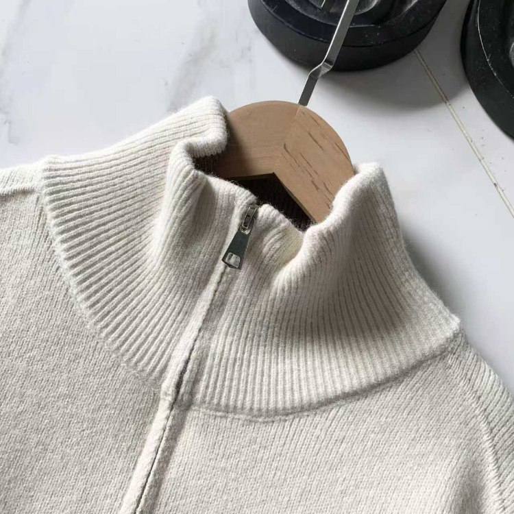 Lacoste simple stand-collar zip-up knitted cardigan jacket -2
