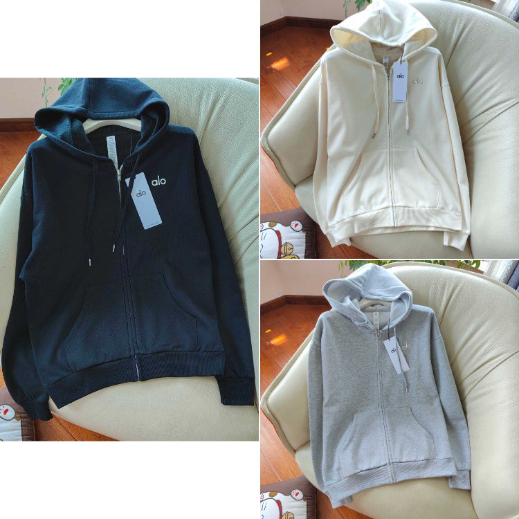 Alo athletic and casual zip-up hooded sweatshirt -4