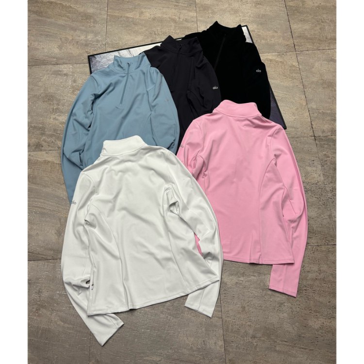 Alo half-zip base layer yoga top -4