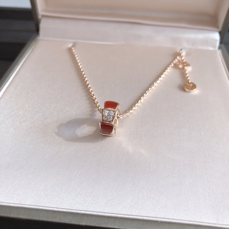 Bulgari diamond snake bone wheel necklace -3
