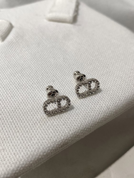 Dior classic rhinestone earrings -2
