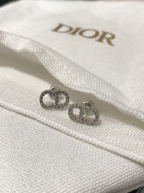 Dior classic rhinestone earrings -4