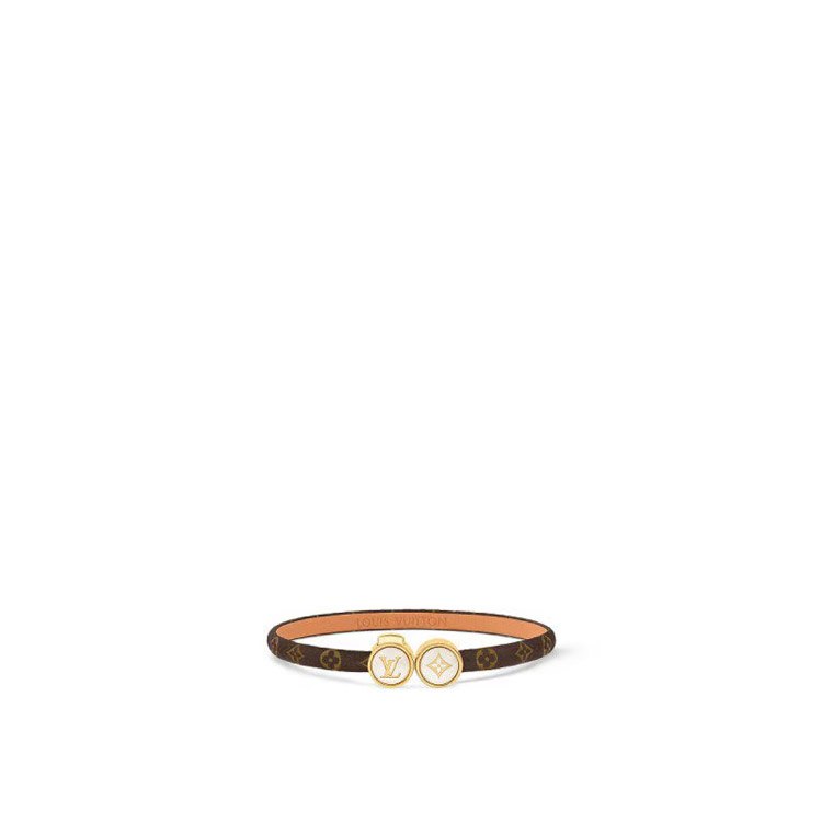 Louis Vuitton LV letter coated canvas bracelet mini pearl bracelet leather bracelet -3