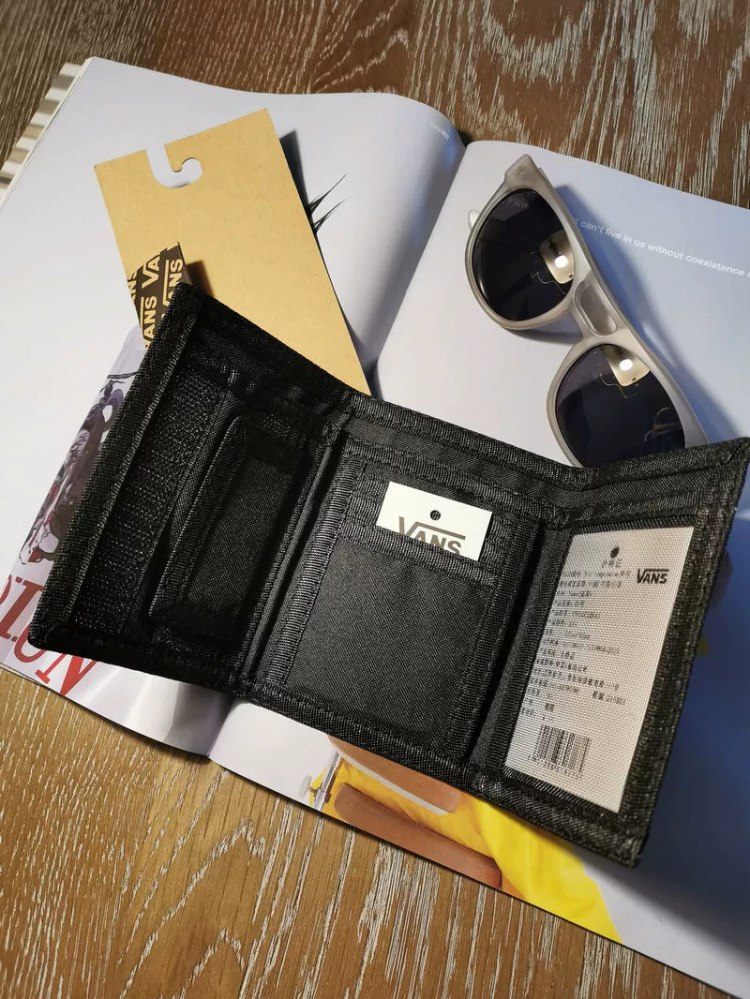 VANS Velcro vertical tri-fold canvas sports wallet -3