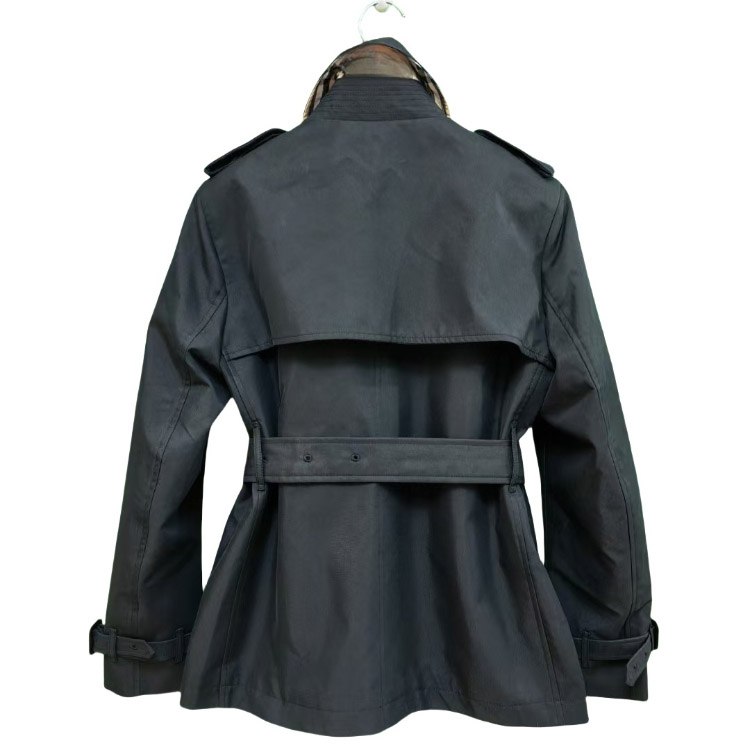  Burberry new classic double-breasted lapel short trench coat -3