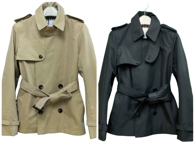 Burberry new classic double-breasted lapel short trench coat -2