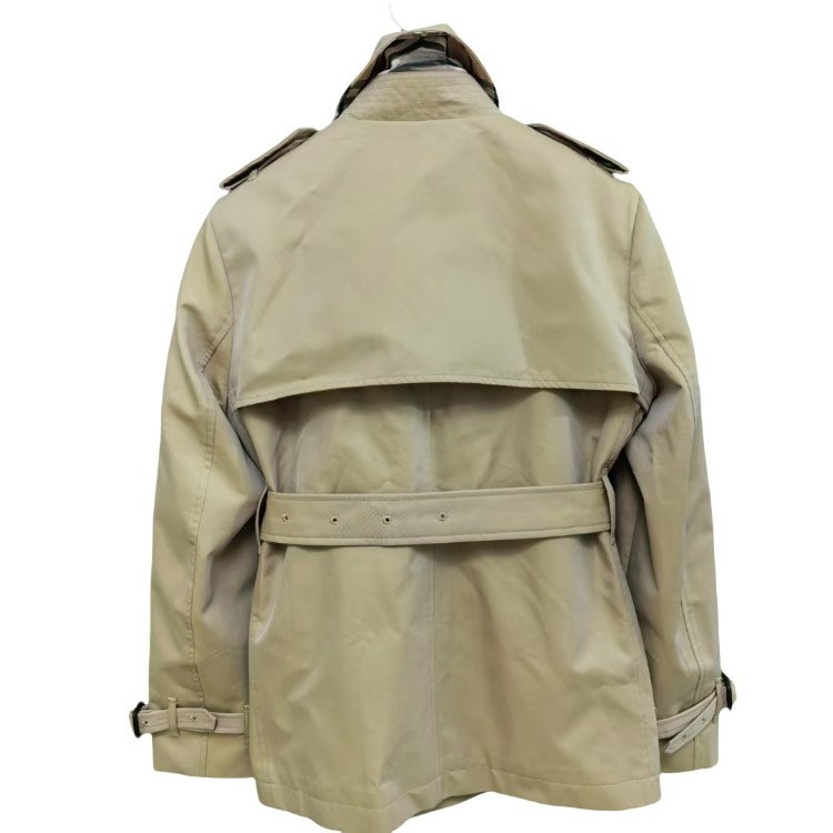  Burberry new classic double-breasted lapel short trench coat -4