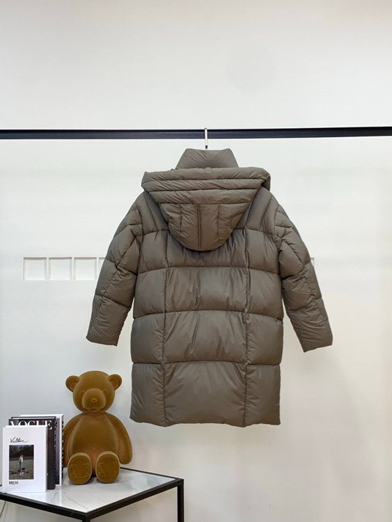  MaxMara new arrival 90% white goose down single-breasted mid-length down jacket -2