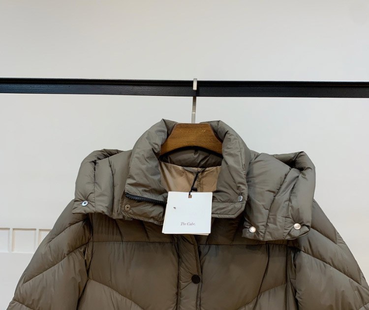  MaxMara new arrival 90% white goose down single-breasted mid-length down jacket -3