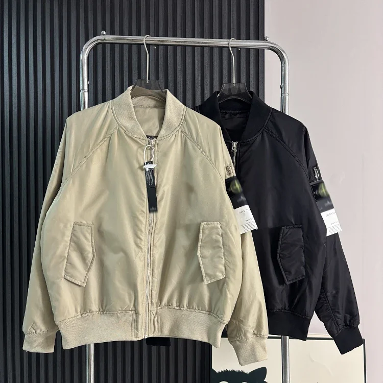 Stone Island loose-fitting pilot-style baseball cotton jacket