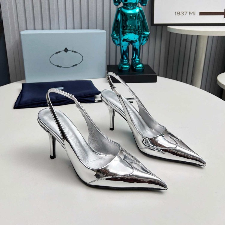 Prada plus-size pointed-toe slingback sandals with stiletto heels -3