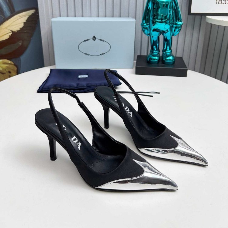 Prada plus-size pointed-toe slingback sandals with stiletto heels -2