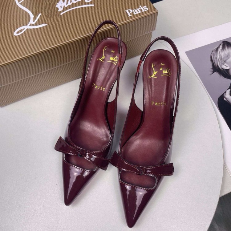   CL Lupitin new open-back pointed-toe sandals with bow detail -3