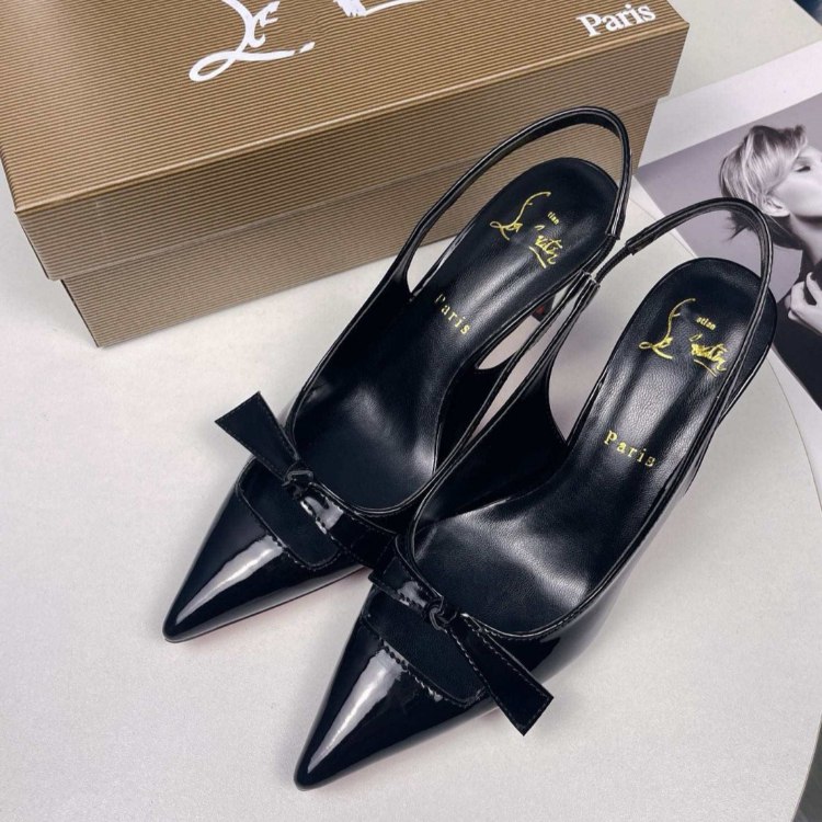   CL Lupitin new open-back pointed-toe sandals with bow detail -2