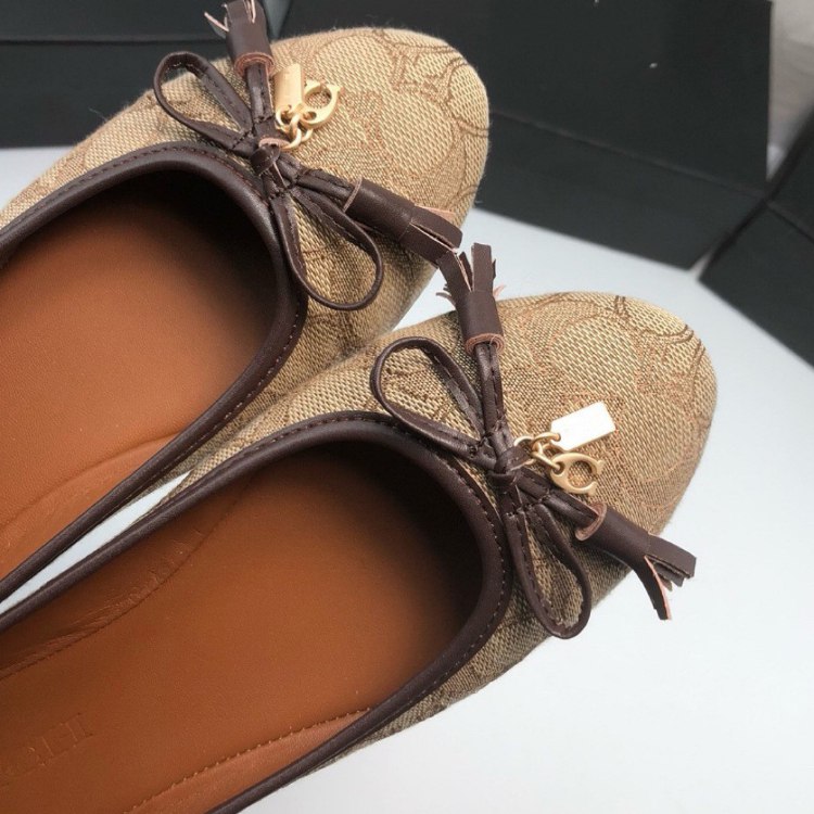 Coach new classic style ballet flats with bow detail -4