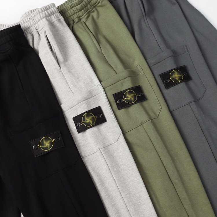 Stone Island logo solid color pure cotton casual sweatpants -3