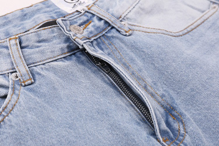 Hellstar Casual Loose Straight-Leg Printed Washed Denim Jeans -3