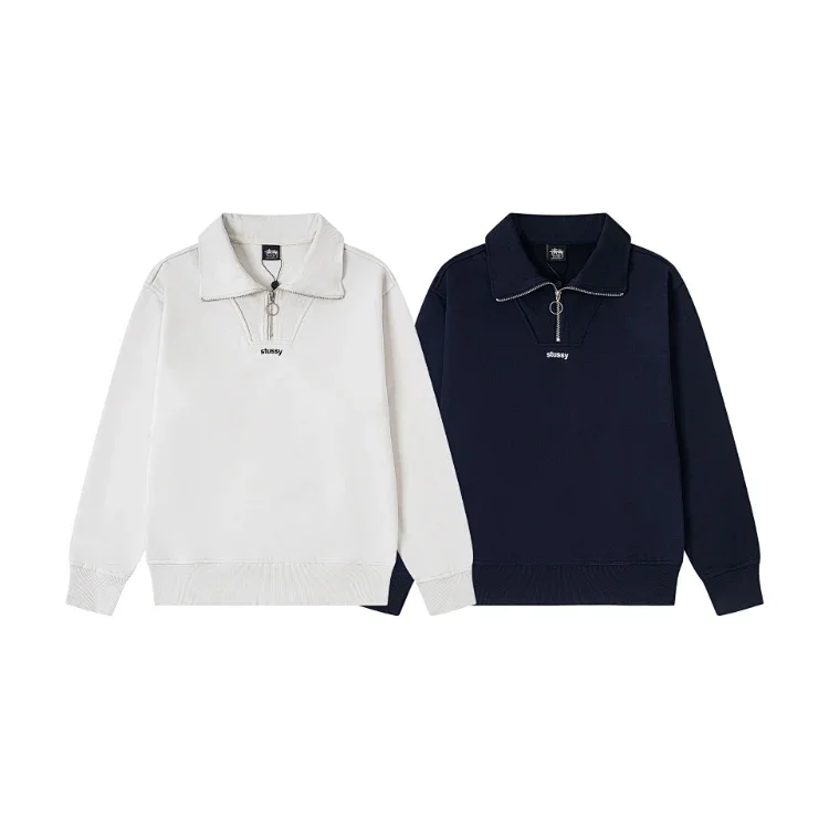 Stussy embroidered zip-up loos