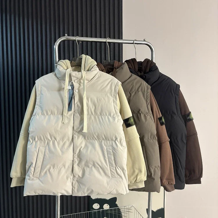 Stone Island hooded faux two-p