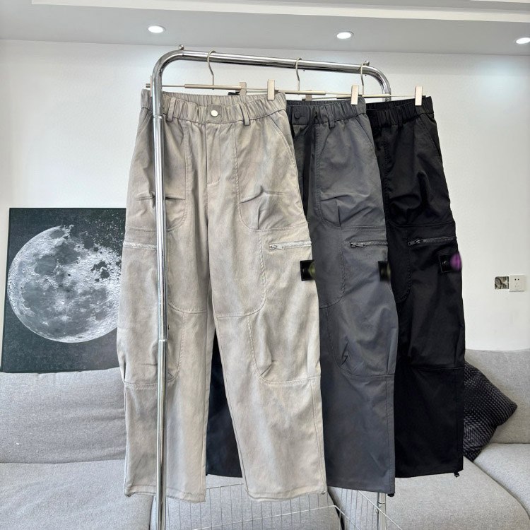 Stone Island loose-fitting straight-leg wide-leg multi-pocket cargo pants -2