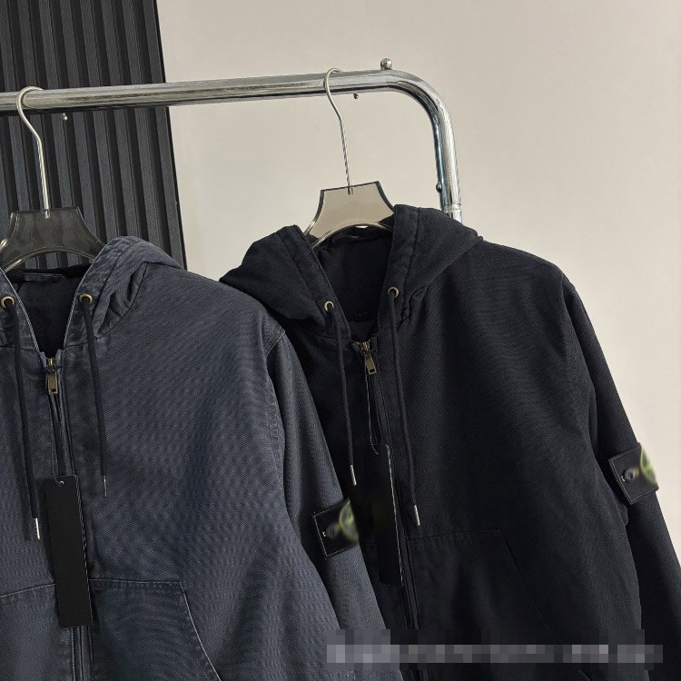Stone Island washed and distressed hooded cotton jacket -3