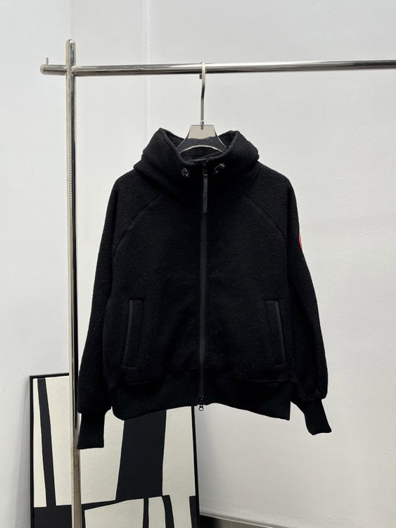 Goose down and lamb wool double-sided fleece thick and warm zippered hooded jacket -2