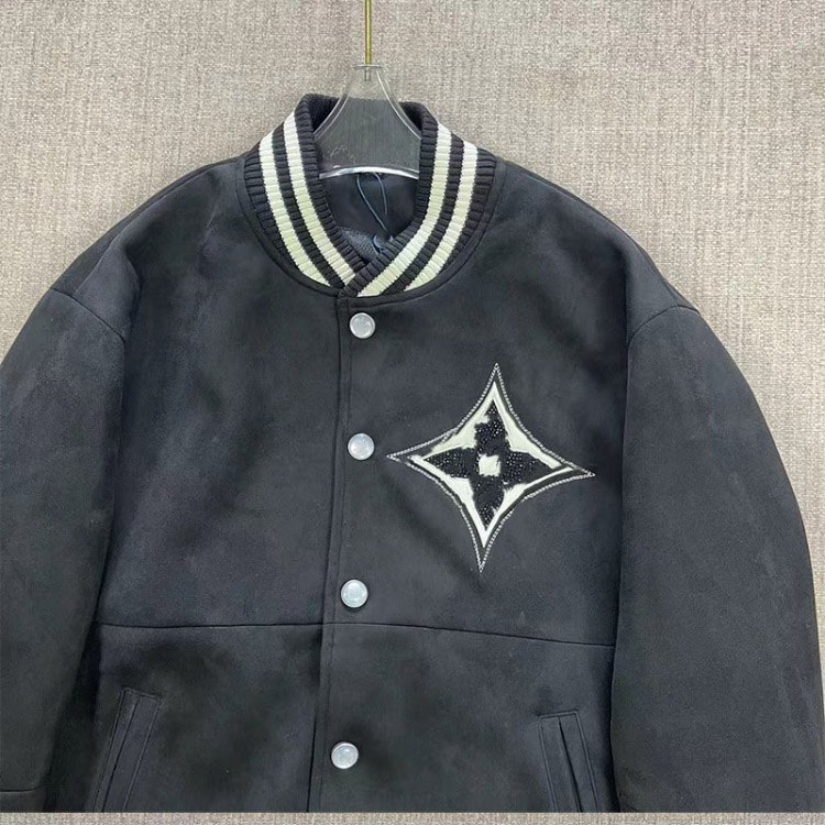 Louis Vuitton LV new crystal-embellished floral suede button-up jacket -4