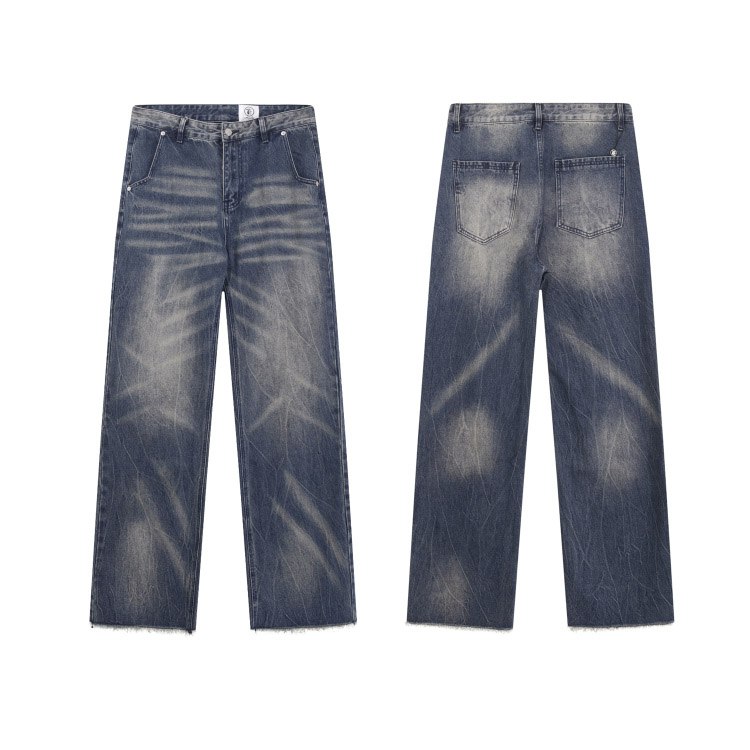  Hellstar washed vintage casual straight-leg jeans -2
