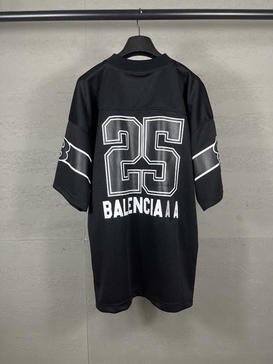 Balenciaga new printed back number 25 jersey style casual loose short-sleeved T-shirt -3