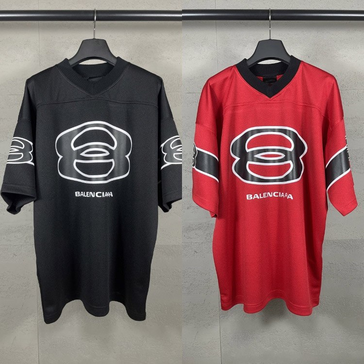 Balenciaga new printed back number 25 jersey style casual loose short-sleeved T-shirt -2