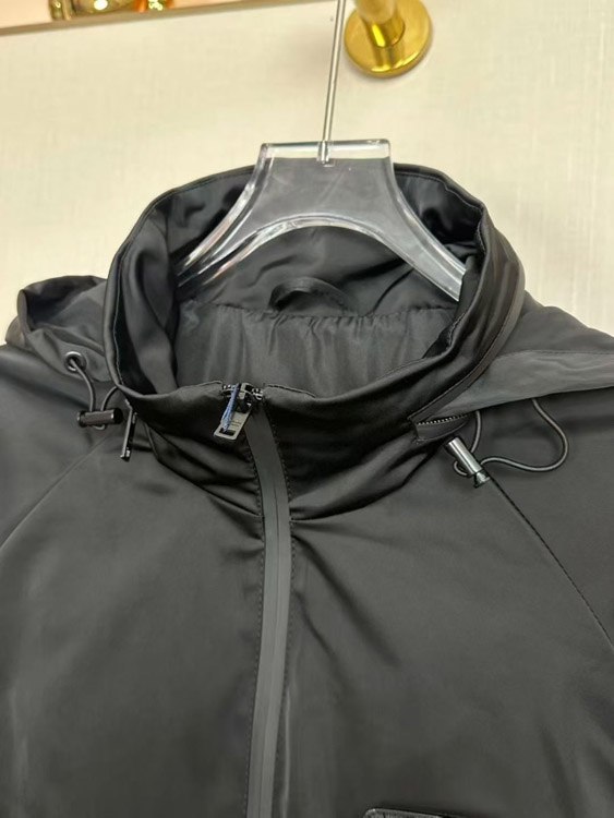  Prada new metal triangle logo workwear pocket zip-up jacket -4