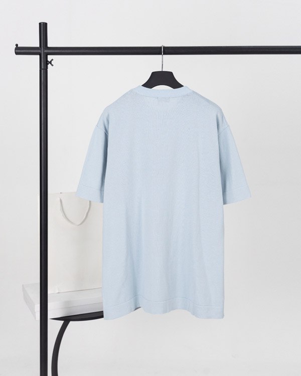 Louis Vuitton LV Dior new collaboration logo checkerboard knit short-sleeved T-shirt -3