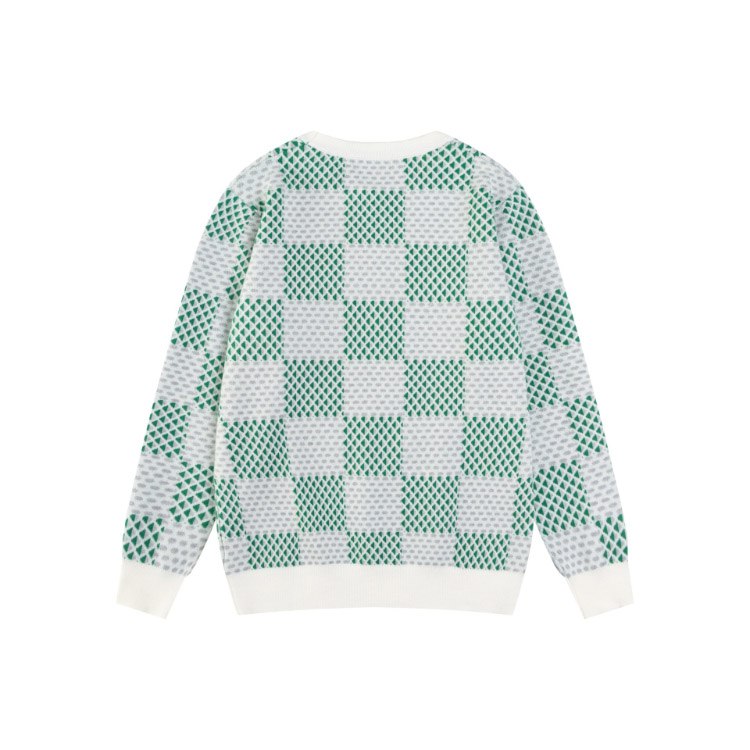 Louis Vuitton (LV) new checkered pattern letter jacquard knit sweater -2