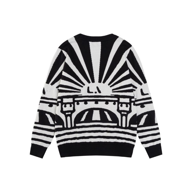 Louis Vuitton (LV) new checkered pattern letter jacquard knit sweater -4