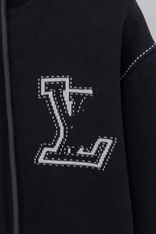  Louis Vuitton LV new knitted intarsia clover pattern casual loose zip-up cardigan jacket -4