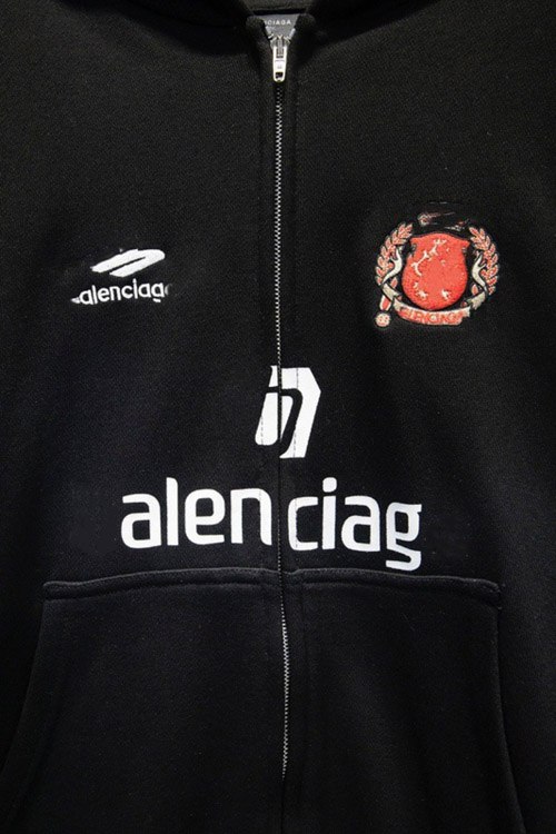 Balenciaga collaboration football-inspired sportswear hoodie with embroidered and printed logo -3